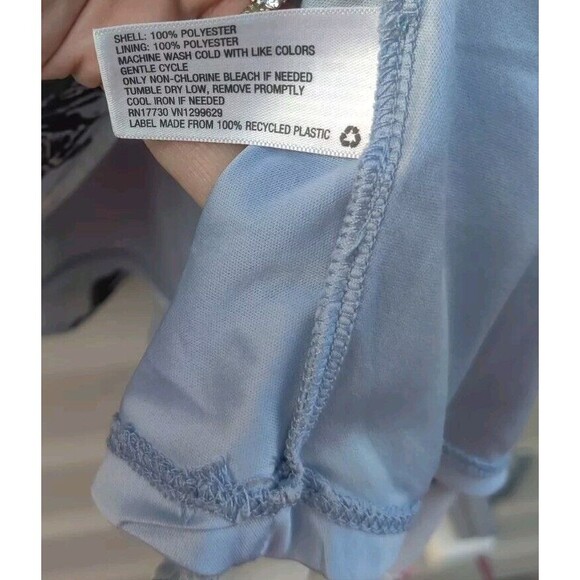 Xhilaration Womens Blue Floral Dress Size Medium M Beach Flowers Spring Summer - Picture 6 of 12